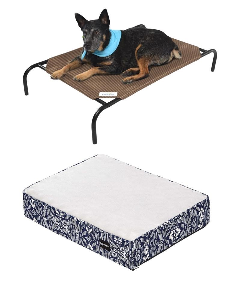 PET BUNDLE: AMAZON BASICS Foam Pet Bed, Size Small, Blue. + COOLAROO rigina