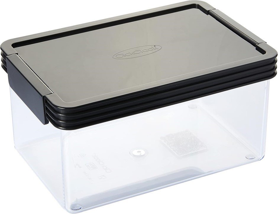 CLICK CLACK Kitchen Essentials 1.9L Airtight Container, Charcoal Lid.