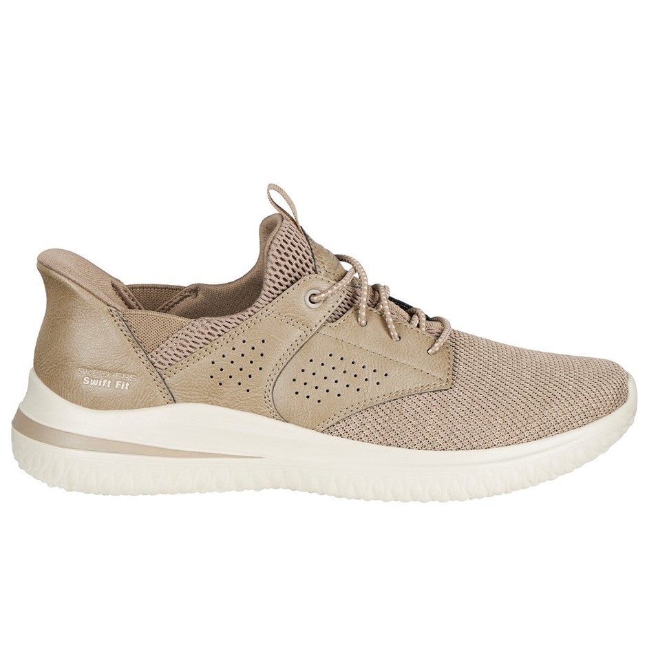 SKECHERS Men's Delson Shoes, Size US9.5, Taupe (TPE), 255101. Buyers Note