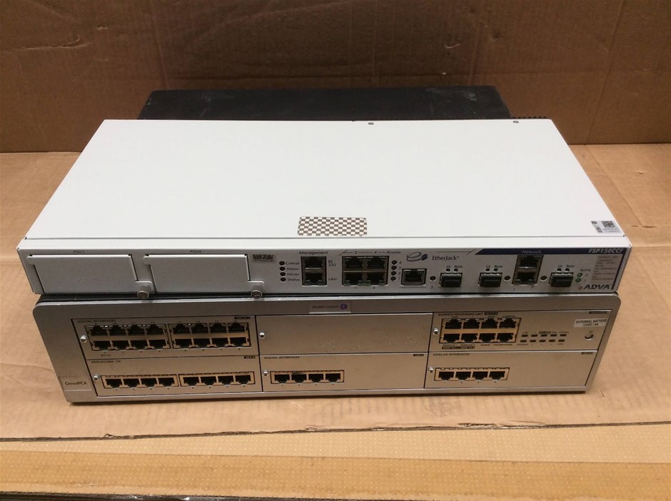 ADVA FSP150CCf Network Termination Device + Alcatel-Lucent OmniPCX Telephon