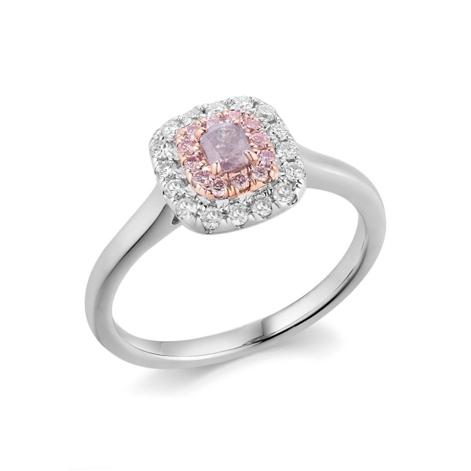 0.48tcw Fancy Pink diamond Gold Ring