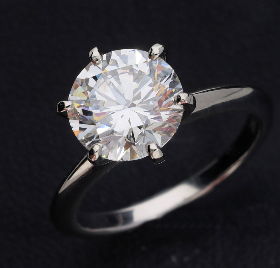 4.00ct Platinum Engagement Ring GRA certified