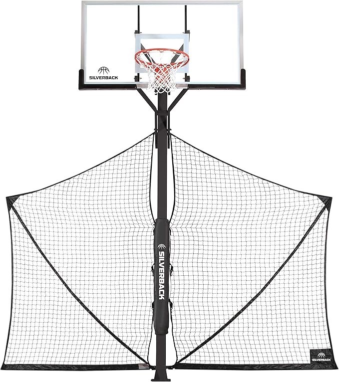 SILVERBACK Basketball Yard Guard Defensive Net System Rebounder with Foldab