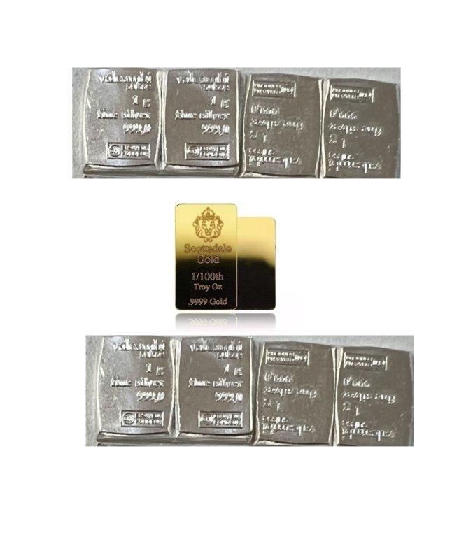 1/100 Scottdale x 1, 1g Valcumbi silver bars x 8