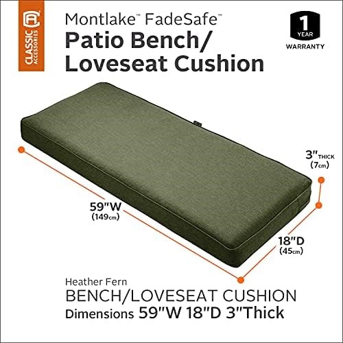 Classic Accessories Montlake Water-Resistant 59 x 18 x 3 Inch Outdoor Bench