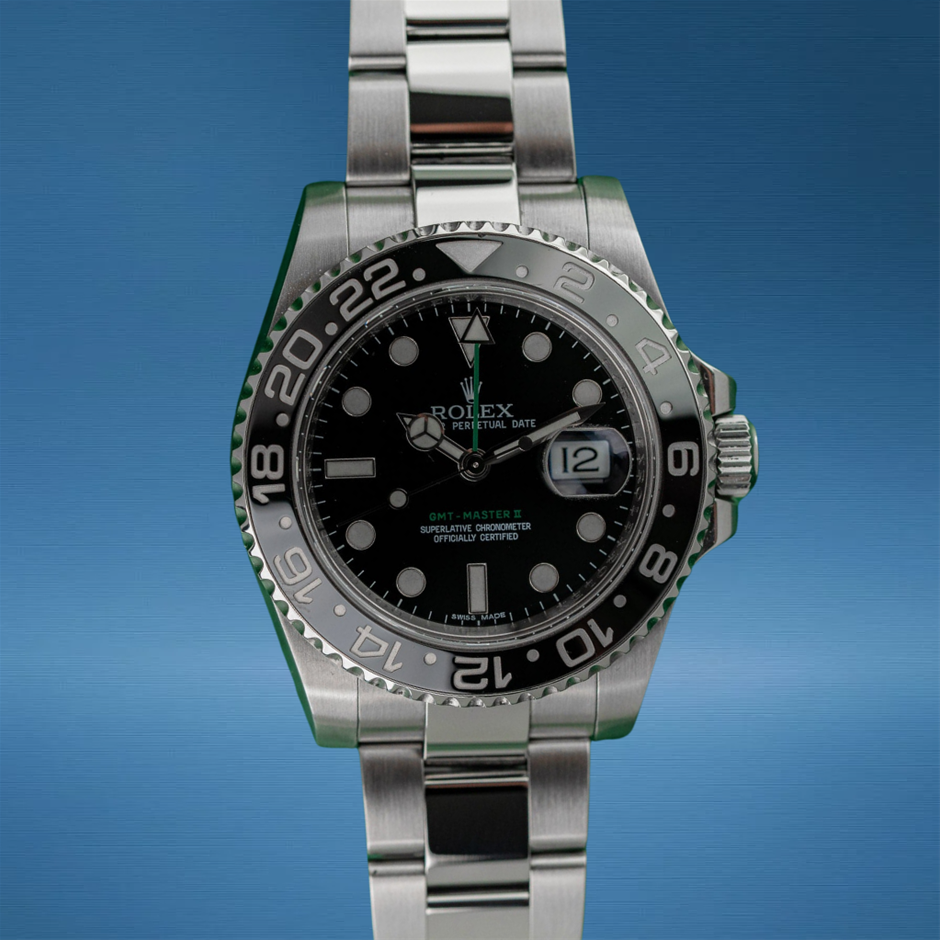 Rolex GMT-Master II 116710LN Black Dial 'Green Arrow' 40mm BxP