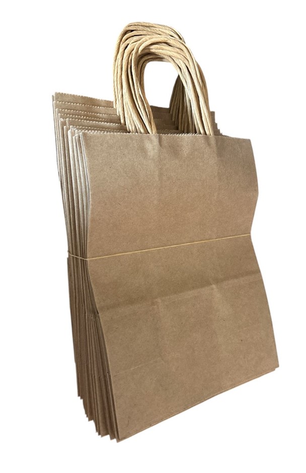25x Brown Paper Bags (25x11x27cm)