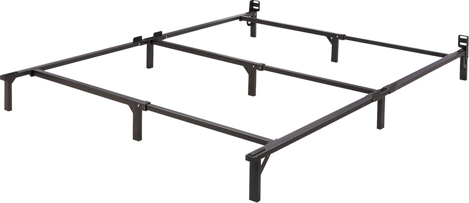 AMAZON BASICS Metal Bed Frame, 9-Leg Base for Box Spring and Mattress, Quee