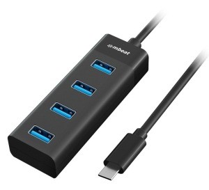 MBEAT USB-C to 4-Port 3.0 Hub - Black.  Buyers Note - Discount Freight Rate