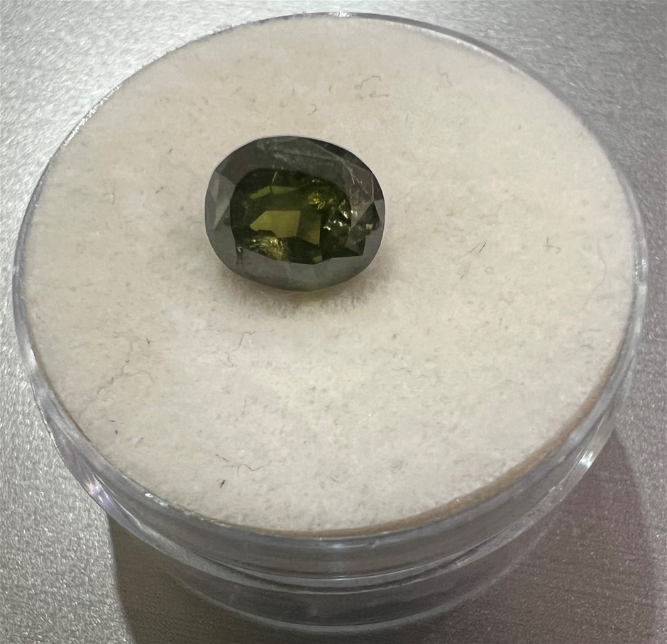 2.19 carat deep Green Oval Shape diamond