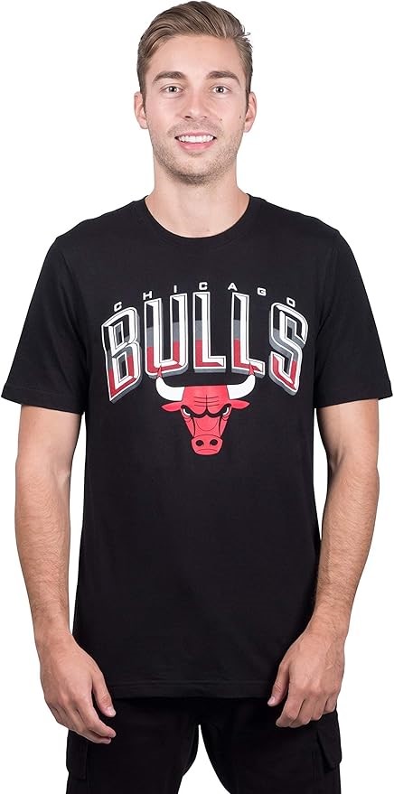 NBA Chicago Bulls Men's T-Shirt Arched Plexi Short Sleeve Tee Shirt, Small,