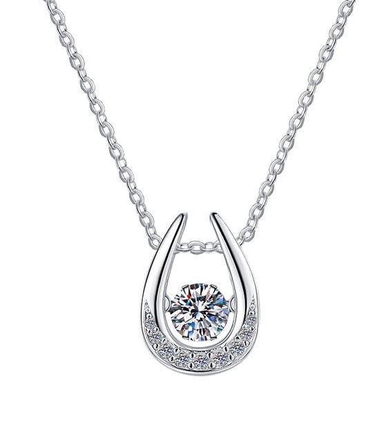 1.0ct GRA Moissanite white Brilliant Cut 925 Sterling Silver Pendant-VVS