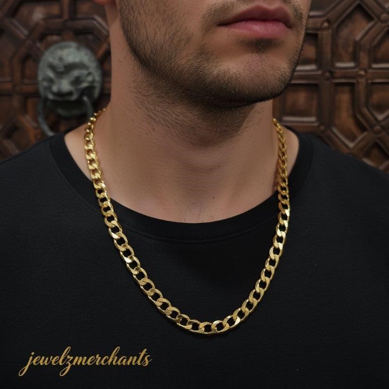 22K/Italy Yellow Gold Filled Cuban Chain -(stamped 22K/Italy)55cm