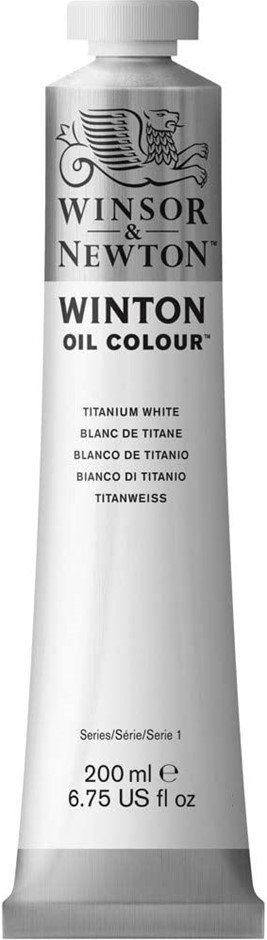 2 x WINSOR & NEWTON Winton Oil Colour Paint, Titanium White, 200mL Tube.