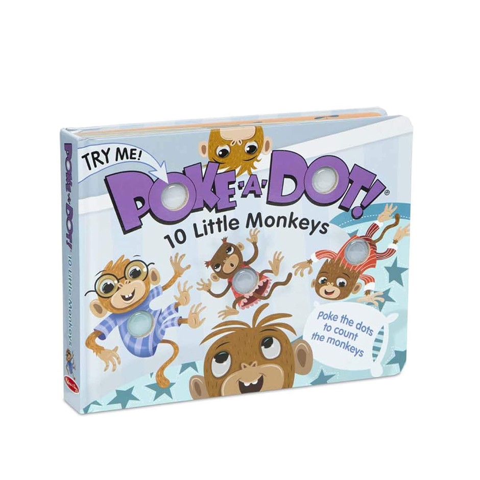 MELISSA & DOUG Children's Book, Poke-a-Dot: 10 Little Monkeys, Educational