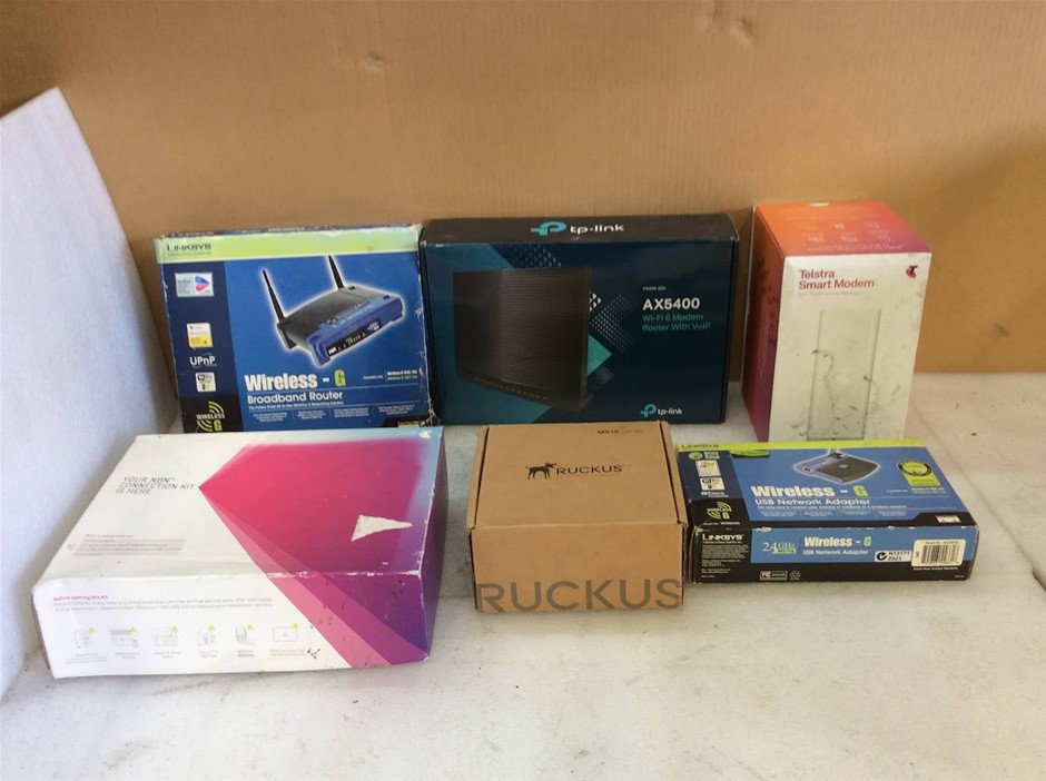 Linksys Wireless-G Broadband Router + TP-Link AX5400 Wi-Fi 6 Modem Router