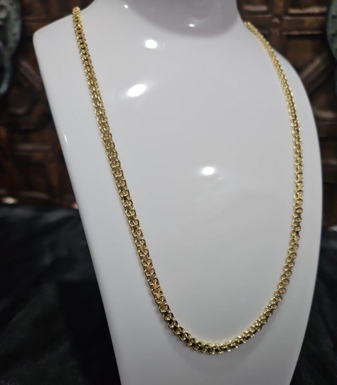 18k Italy Stamped Solid Yellow Gold Filled Chain-Quality Guarantee-60cm