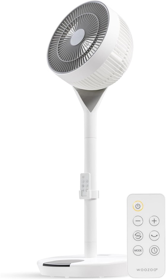 IRIS USA WOOZOO Floor Fan with Remote Control, 360° Oscillating Fan, 12 Spe