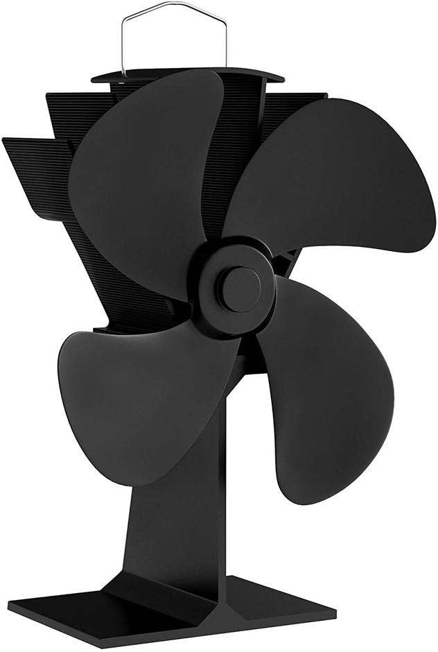HOME-COMPLETE Stove Fan- Heat Powered Fan for Wood Burning Stoves or Firepl