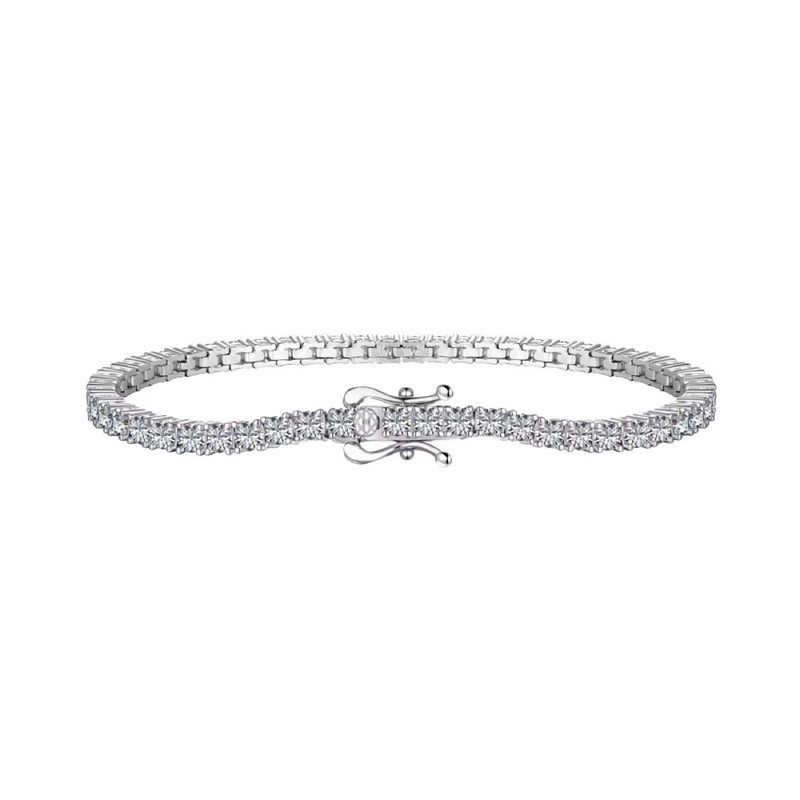 2mm Simulated Diamonds 925 Sterling Silver Tennis Bracelet-16cm
