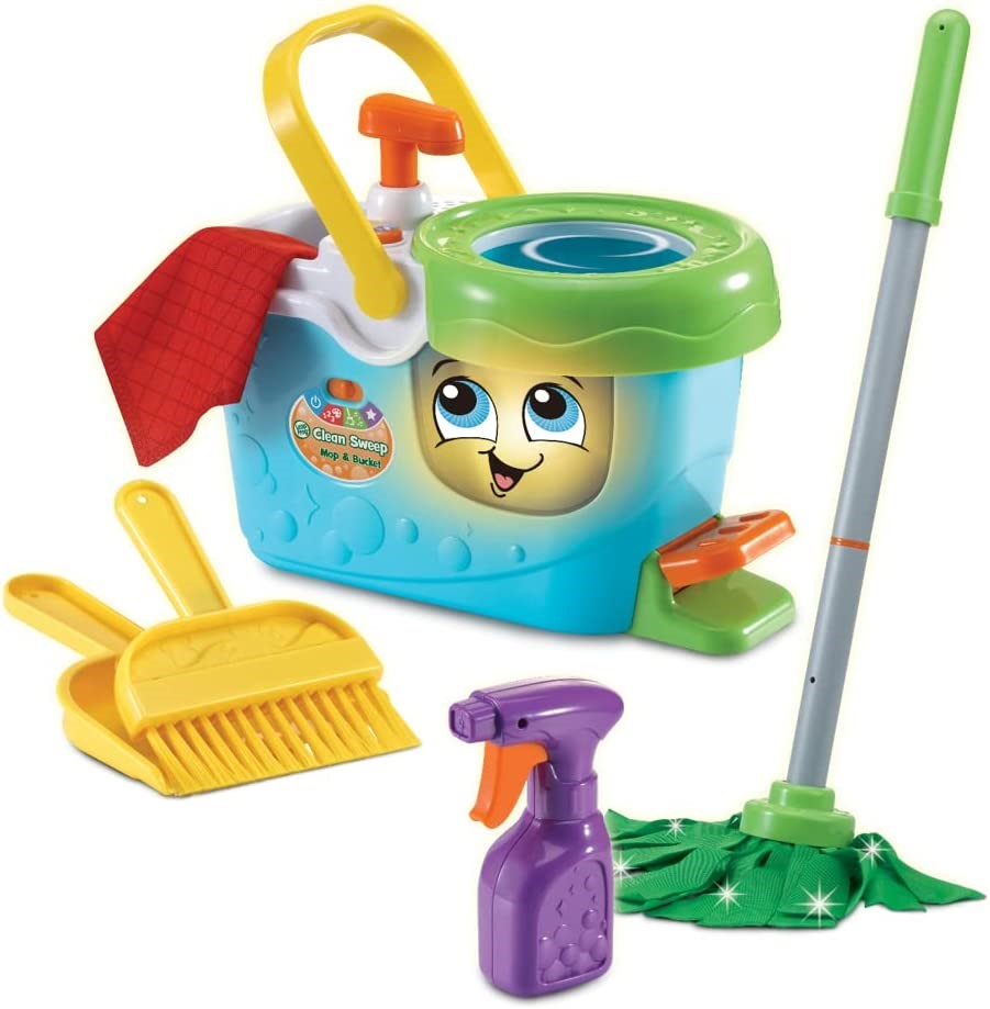 LEAP FROG Clean Sweep Mop & Bucket - Role Play Toy. NB: Damaged Packaging,