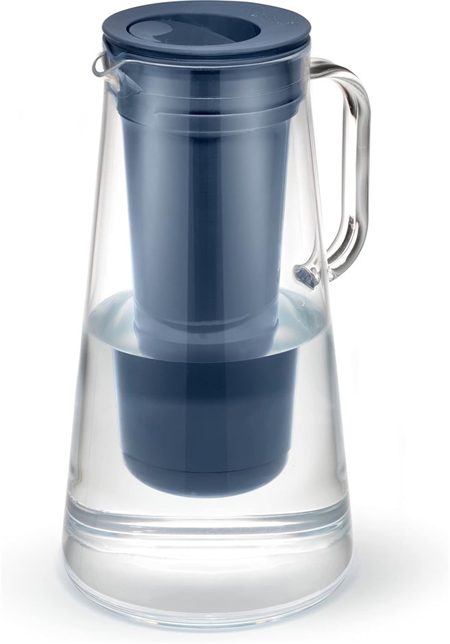 LIFESTRAW HOME Water Filter Pitcher, 7-Cup, Midnight Blue, BPA Free Designe