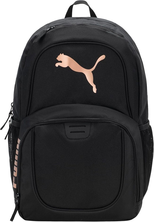 PUMA Classic Core Backpack, 16.5 x 31.7 x 48.2cm, Black/Rose Gold.