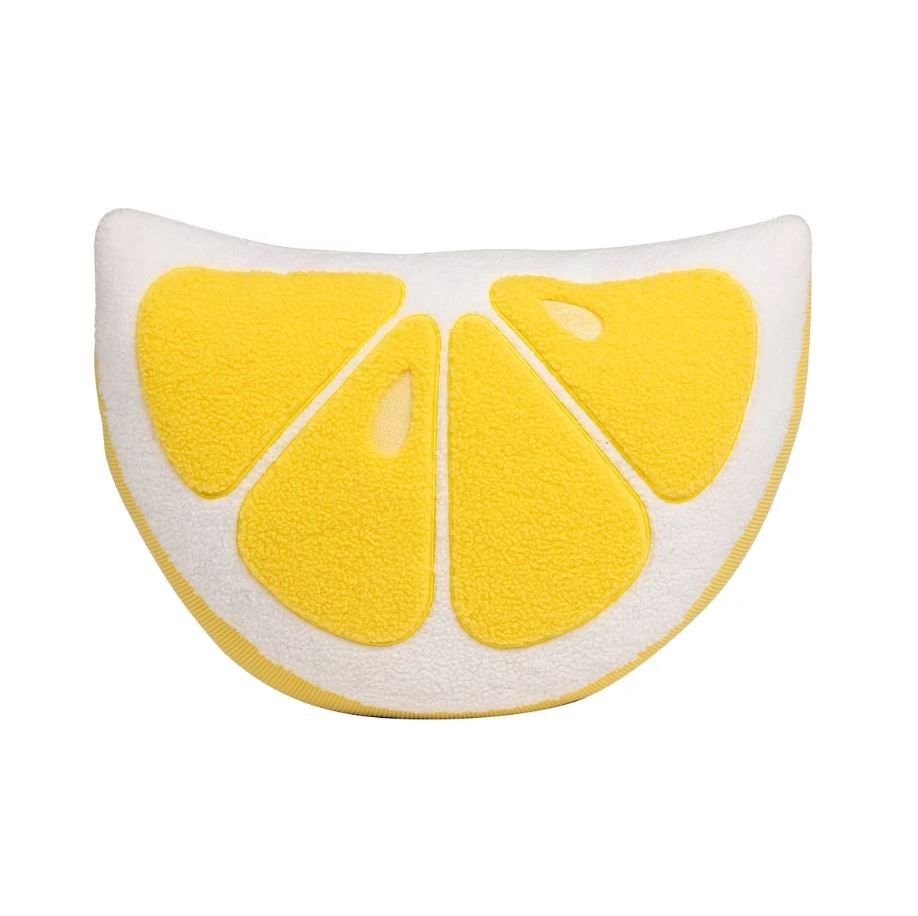 3 x BRENTWOOD ORIGINALS Fruit Shape Pillow Plush, Lemon. N.B: Has dirt mark