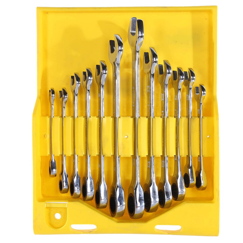 STANLEY 12pc Combo Ratchet Spanner Set, Metric/Imperial. NB: Missing 14mm s