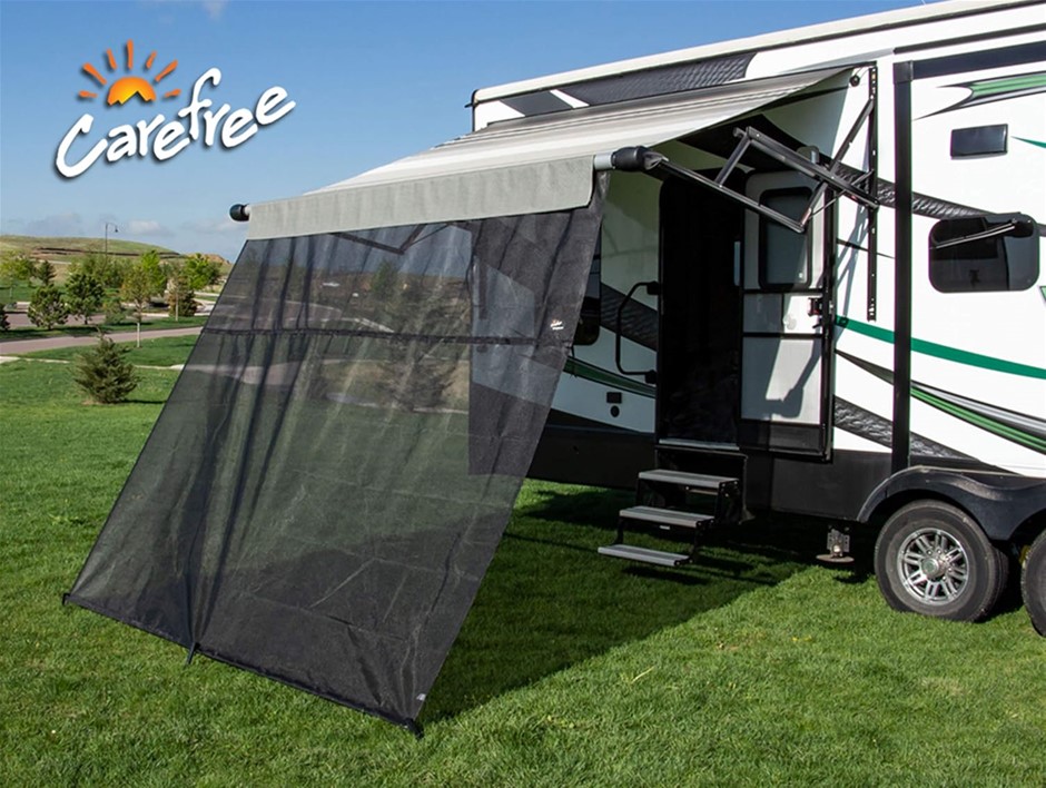 CAREFREE of Colorado Drop RV Awning EZ ZipBlocker - Black Mesh RV Awning Sh