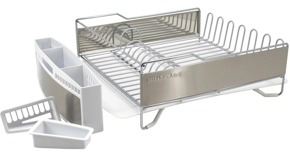 KITCHENAID Dish Drying Rack, White. NB: Used, not in original packaging.