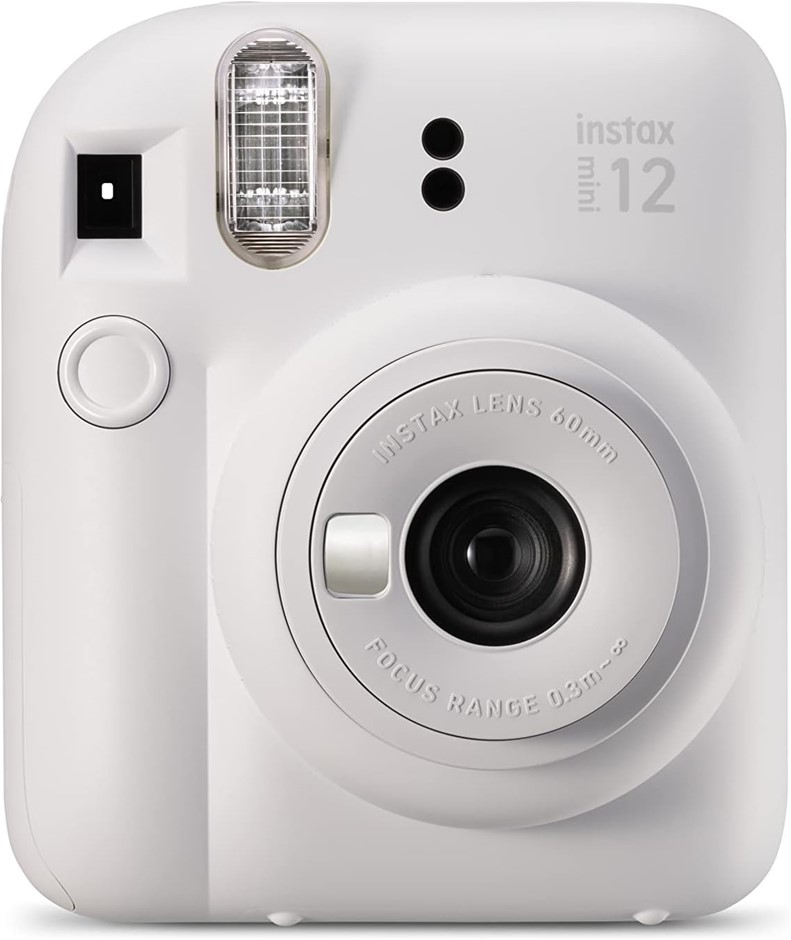 INSTAX Fujifilm Mini12 Instant Camera Clay White. NB: Film and Battery Cove