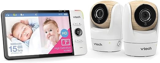 VTECH BM7750HD 7 Inch Baby Monitor with 2 Cameras. NB: Minor use, Not In Or