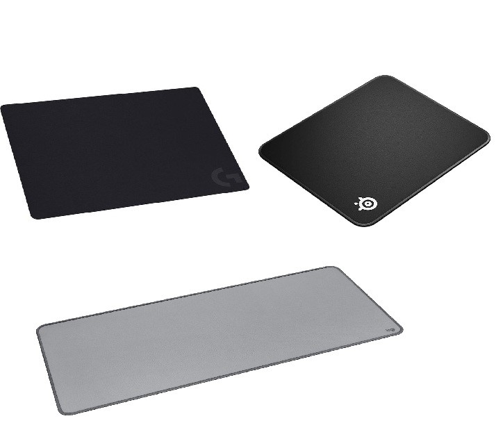 3 x Assorted Mouse Pads. 1 x STEELSERIES Qck Edge. 1 x LOGITECH G240 Mouse