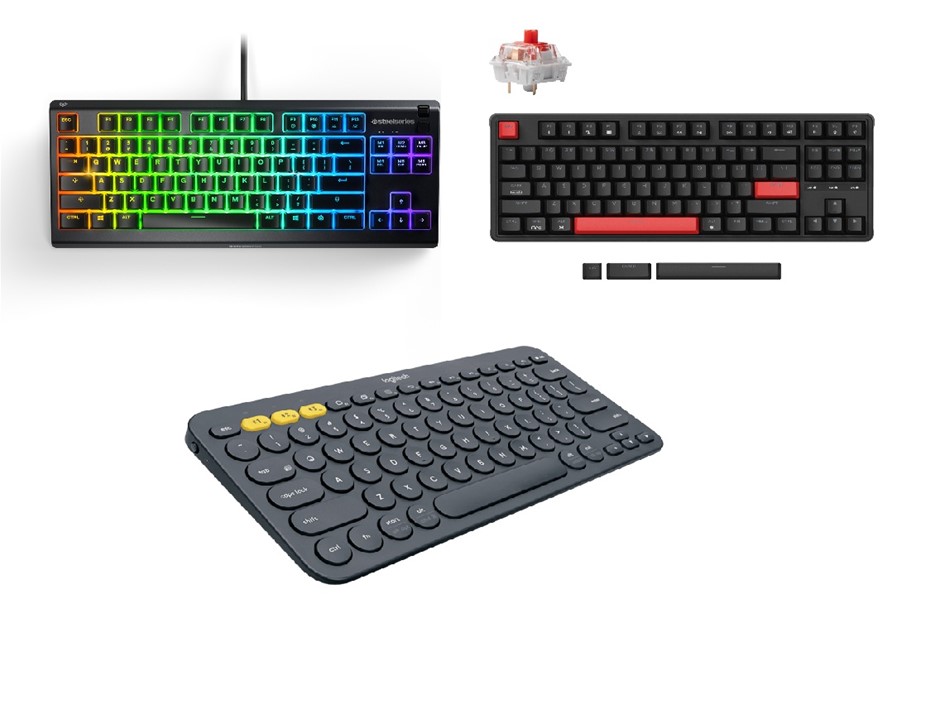 3 x Assorted Keyboards. 1 x STEELSERIES APEX 3 TKL Keyboard. 1 x LOGITECH K