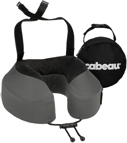CABEAU Evolution S3 Travel Pillow Plush Memory Foam, Colour: Steel.