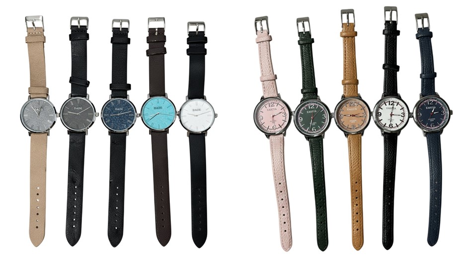 10 x Mens Womens Luxury Style Analog Watches Premium Faux Leather Bands Tim