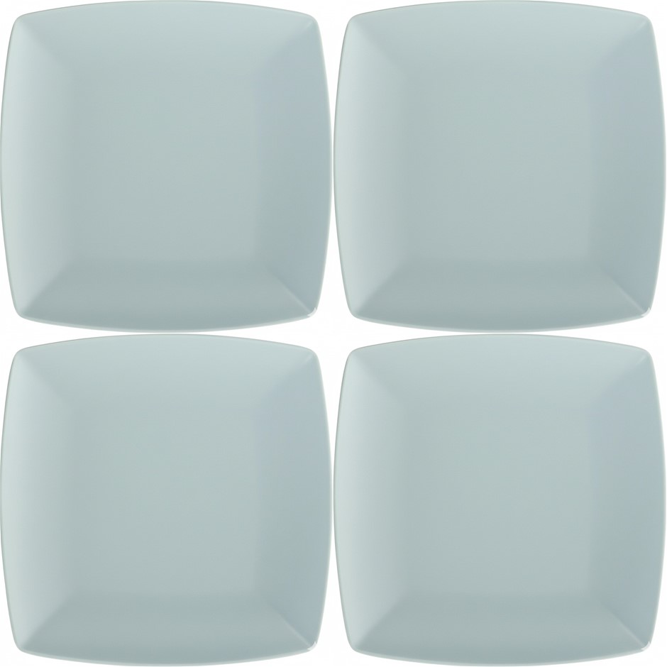 GIBSON Soho Matte 4 Plates Dinnerware, Plastic Melamine, Mint