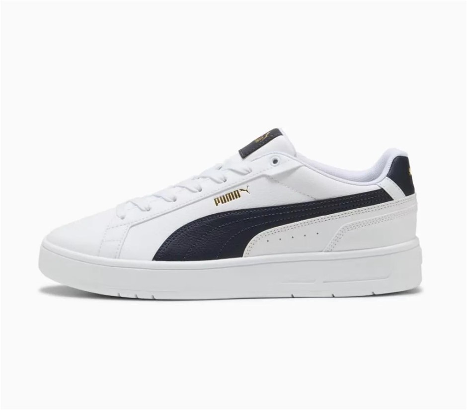 PUMA Unisex Court Classico Sneakers, Size US 8, White/Navy (01). NB: has be