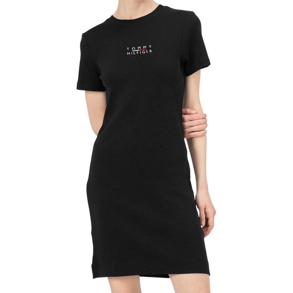 TOMMY HILFIGER Women's Tee Dress, Size 2XL, 95% Cotton, Black (001).
