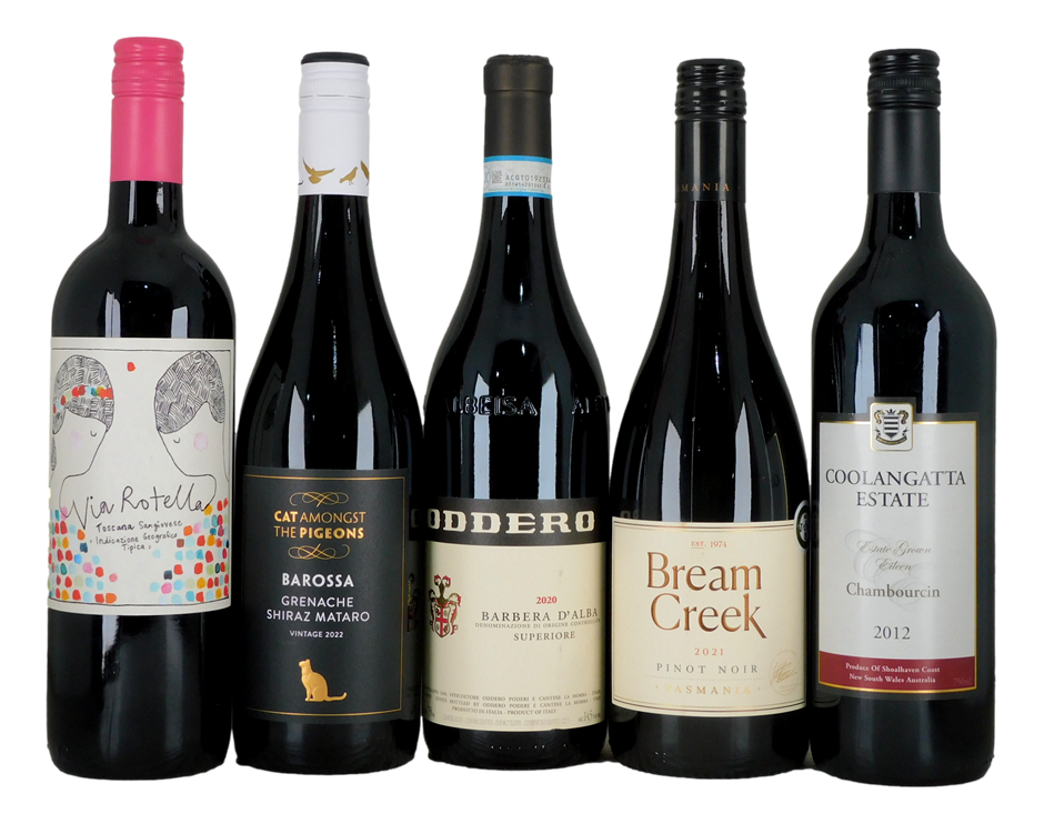 Red Wine Pack (5x 750mL), Multi Region.