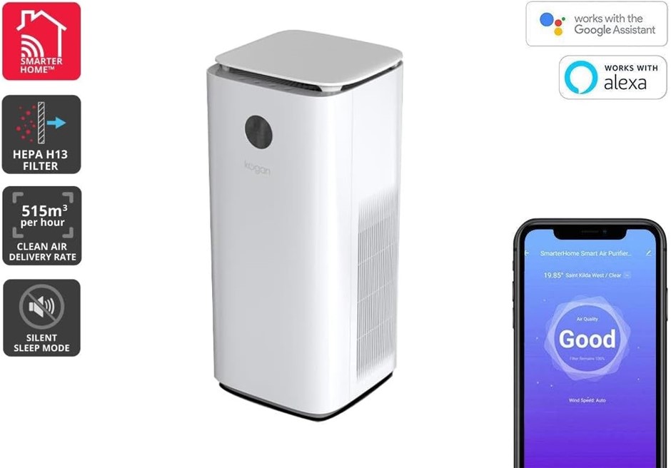 KOGAN SmarterHome™ Air Purifier 5S with H13 HEPA Filter, White NB: no box