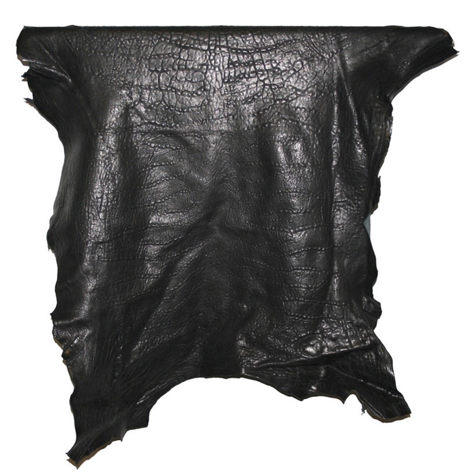 7sqft sqft Bubble Effect Genuine Black Lambskin Leather Hide