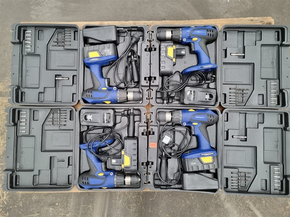 24V Cordless Drill Kit, 2 speed gearbox, x 4 units
