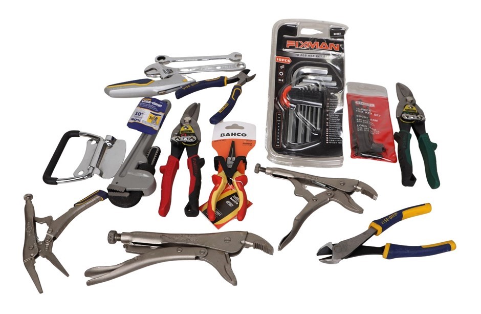 Qty Assorted Hand Tools, BAHCO, IRWIN, STANLEY, FIXMAN etc.