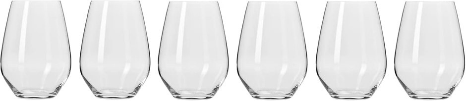 KROSNO 6-Piece Harmony Stemless Wine Glass, 560ml. NB: damaged packaging