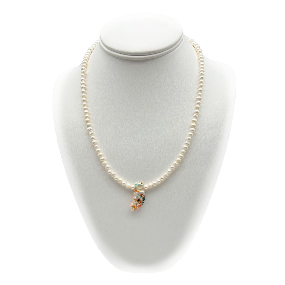 Freshwater Pearl and Blister Pearl Necklace