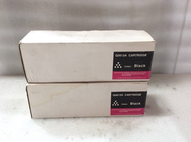 HP Q2612A Black Toner Cartridge New (Lot of 2)