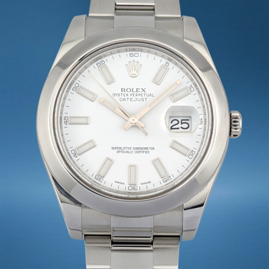 Rolex 116300 Datejust II White Dial 41mm WxO & COA