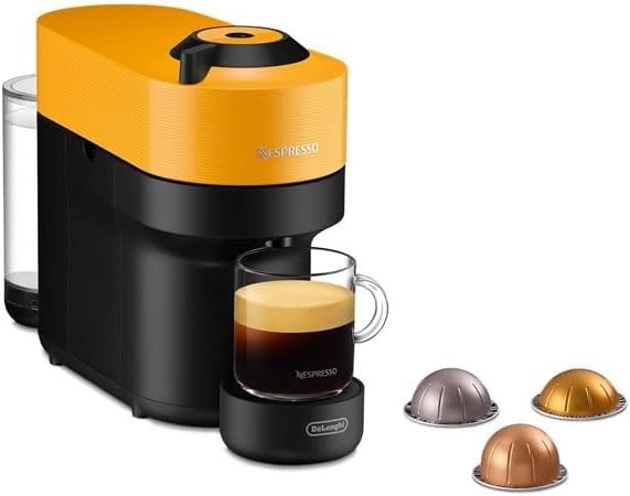 DELONGHI Nespresso Vertuo Pop and Aeroccino 3 ENV90.YAE, Capsule Coffee Mac